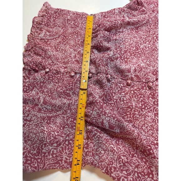 Express Sheer Paisley Print Blouse Women’s Medium Pink & White Long Sleeve Boho - Picture 4 of 8